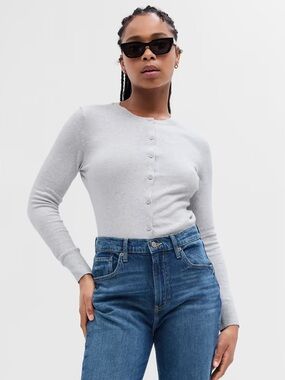 GAP Crewneck Cardigan- light gray